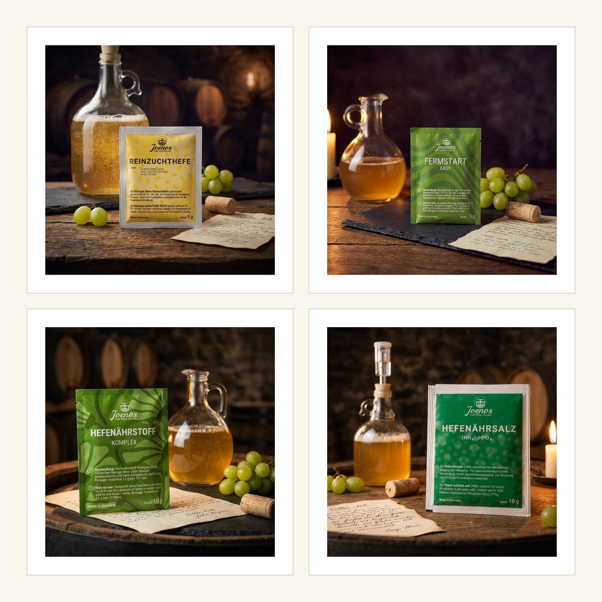 Neustart-Set: Sekthefe, Gärhilfe, Kombi-Hefenährstoff und Hefenährsalz